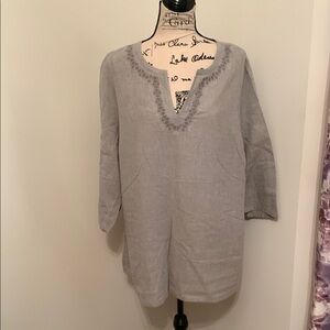 J. Jill Pure Jill Tunic 3/4 Sleeves (Gray)